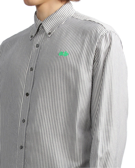 Bubble logo stripe button-up shirt image number 4