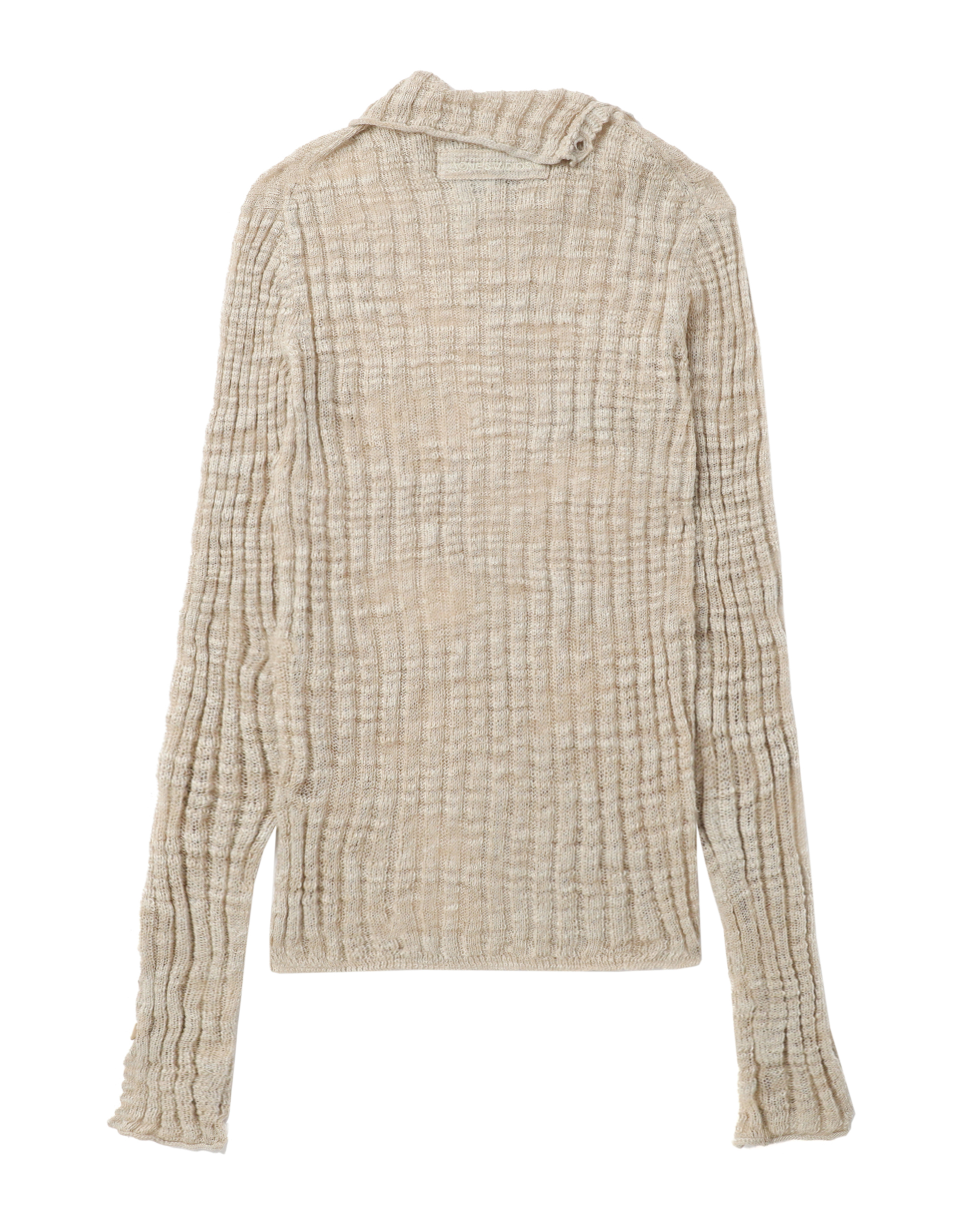 Acne Studios Ribbed linen blend turtleneck top ITeSHOP