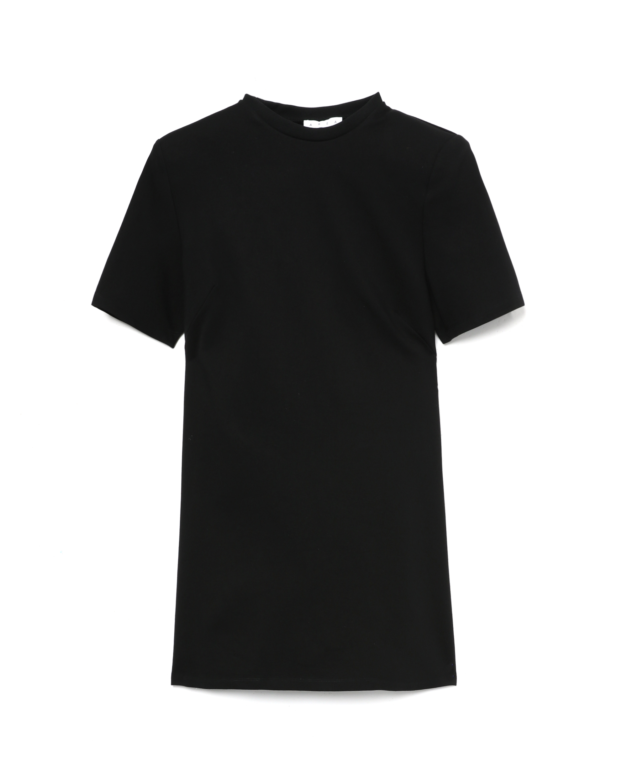 Front of plain black t-shirt.