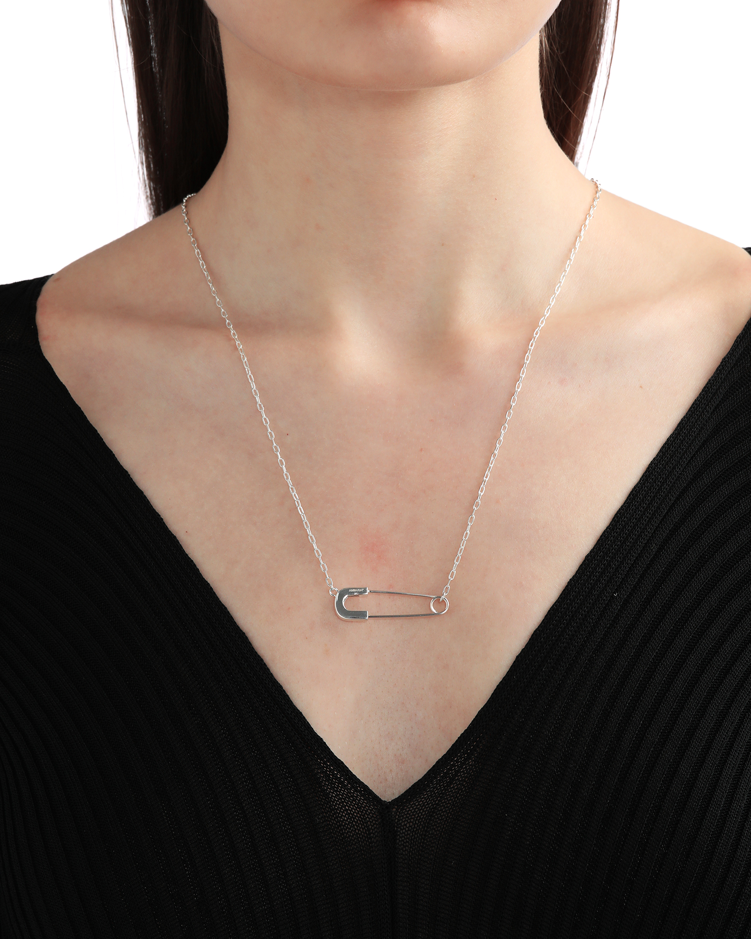 Diamond Safety Pin Necklace - Zoe Lev Jewelry