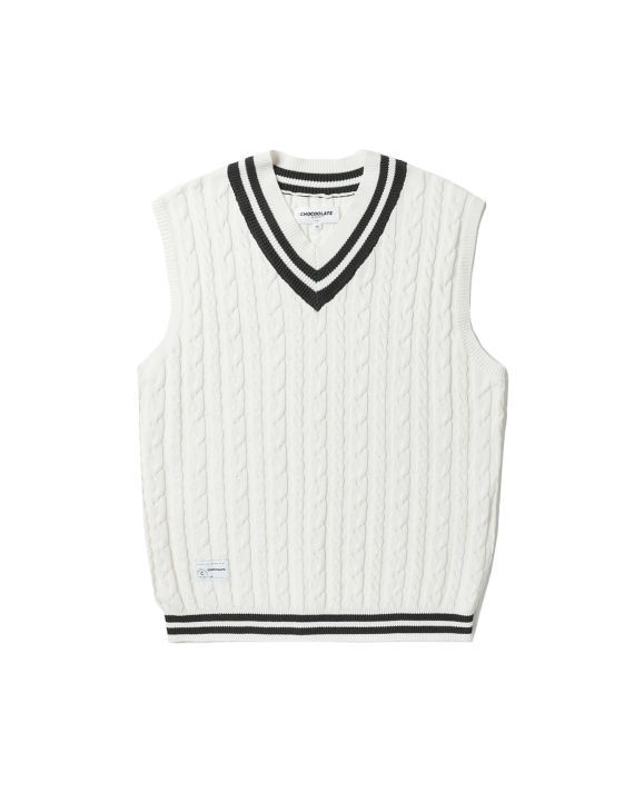 Relaxed cable-knit vest image number 0