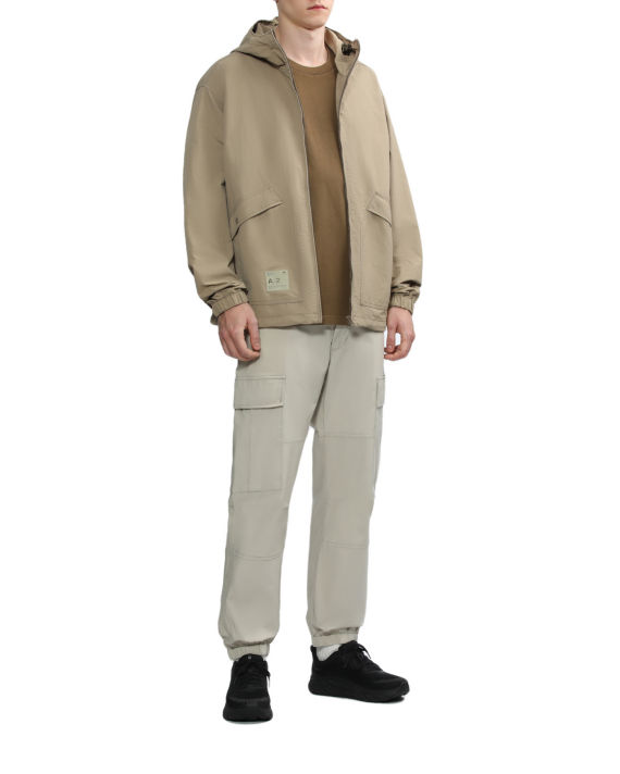 Nylon hooded zip jacket image number 1