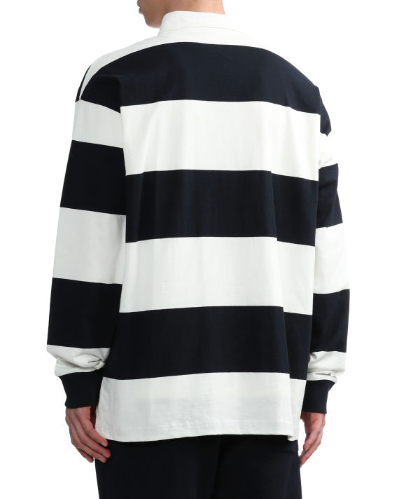 Embroidered striped long-sleeve polo image number 3
