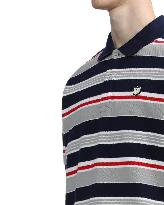 Pique stripe polo image number 4
