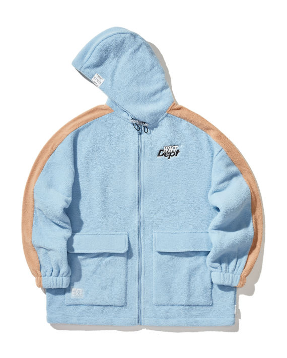 Panelled fleece zip-up hoodie image number 0