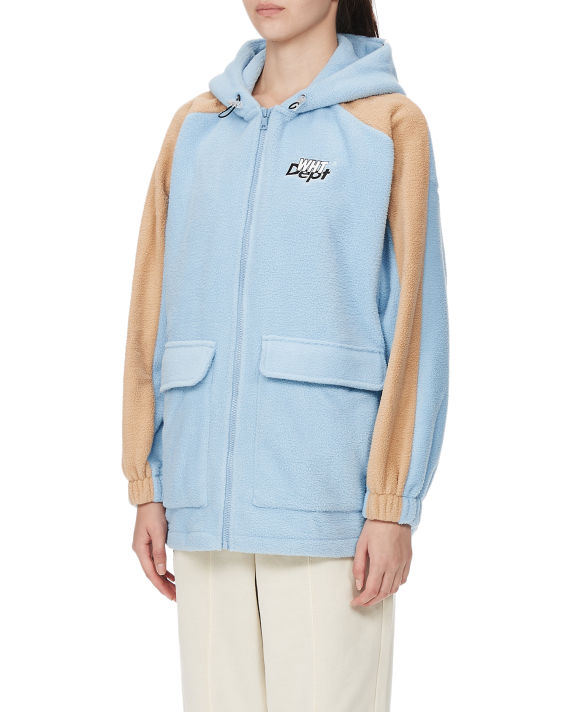 Panelled fleece zip-up hoodie image number 2