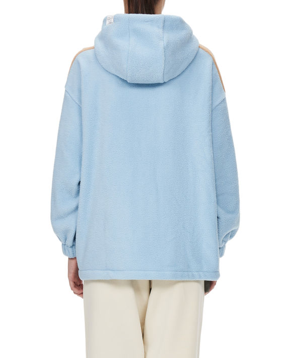 Panelled fleece zip-up hoodie image number 3