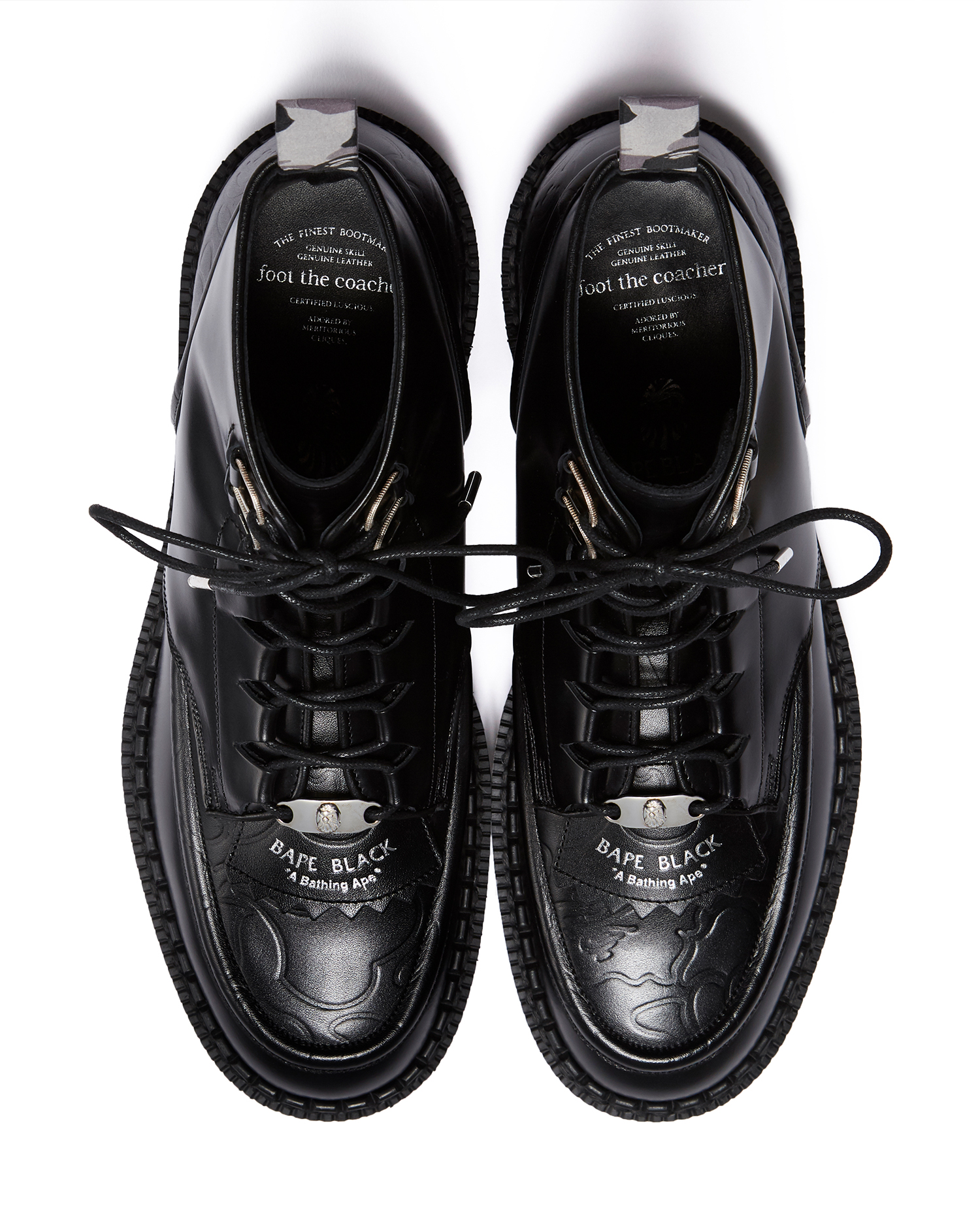 BAPE BLACK X foot the coacher Leather boots | ITeSHOP