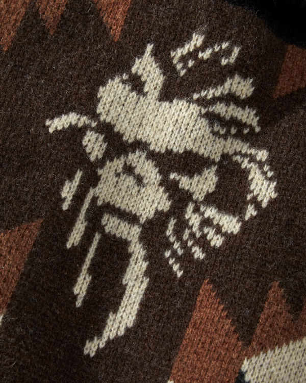 Pattern intarsia cardigan
