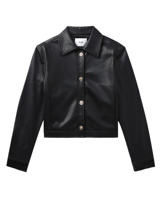 b+ab Cropped faux-leather jacket