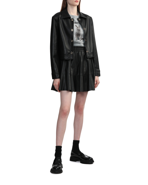 b+ab Cropped faux-leather jacket