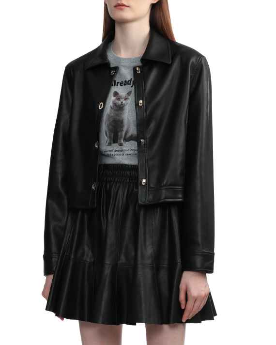 b+ab Cropped faux-leather jacket