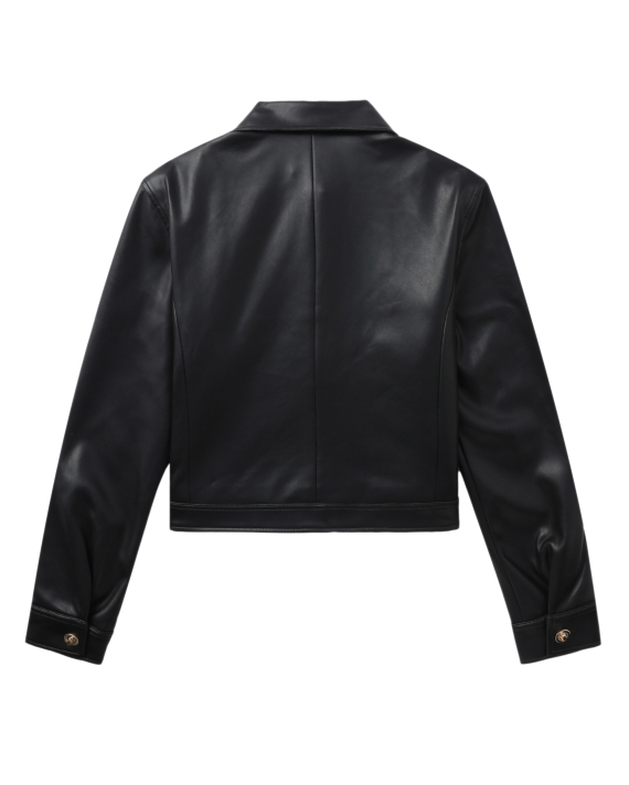 b+ab Cropped faux-leather jacket