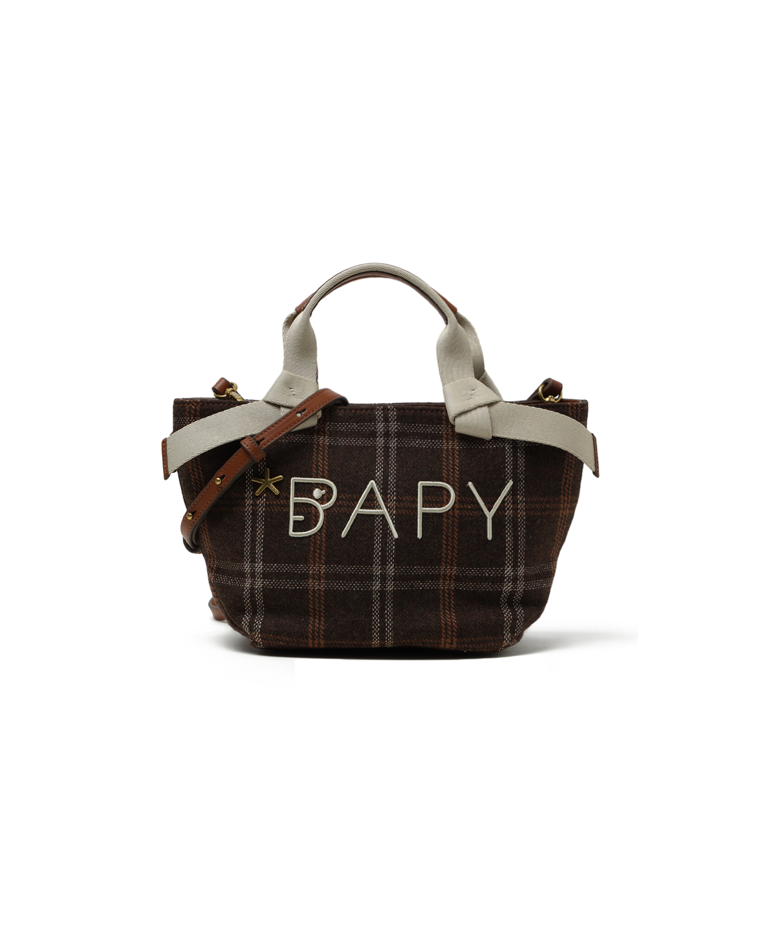 Shop Logo tartan bag Online | BAPE