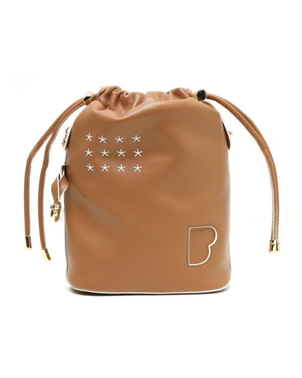 Leather crossbody bucket bag
