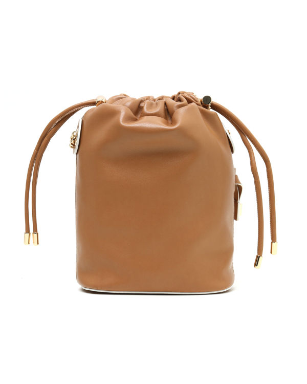 Leather crossbody bucket bag