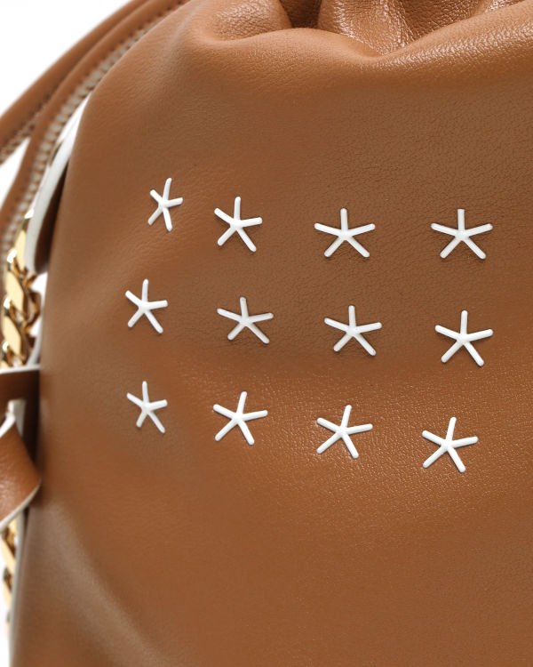 Leather crossbody bucket bag