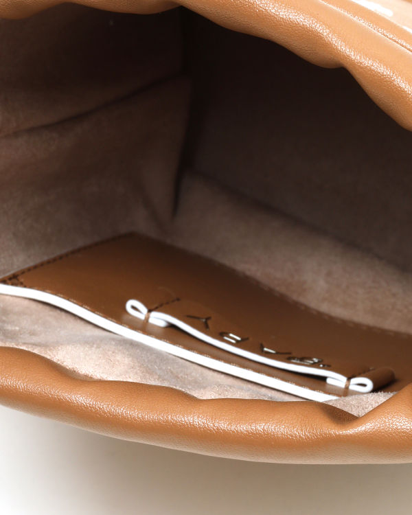 Leather crossbody bucket bag