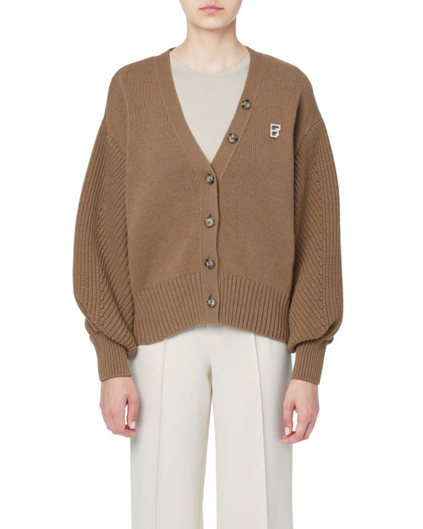 Strass logo embellished cardigan