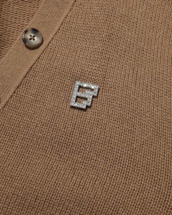 Strass logo embellished cardigan