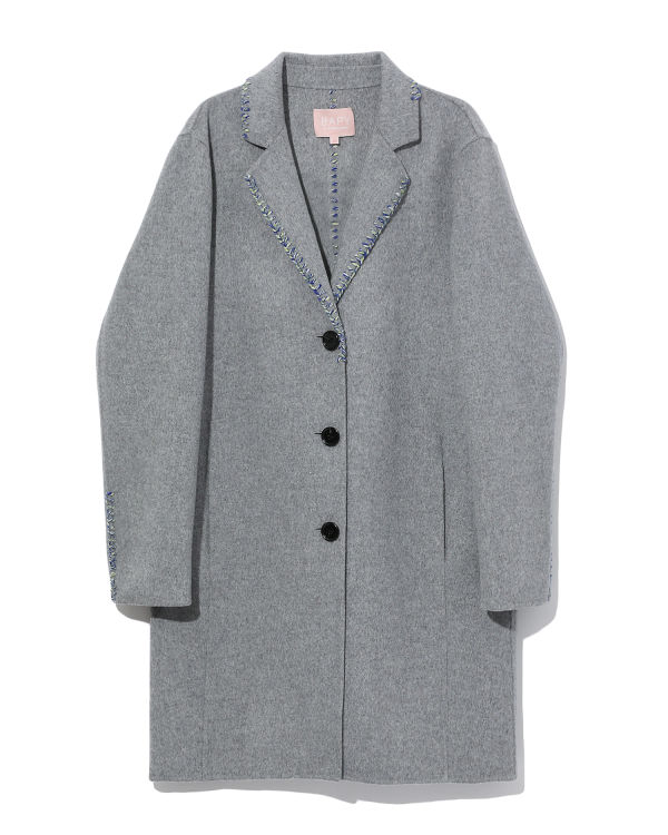 Multi-coloured stitch long jacket