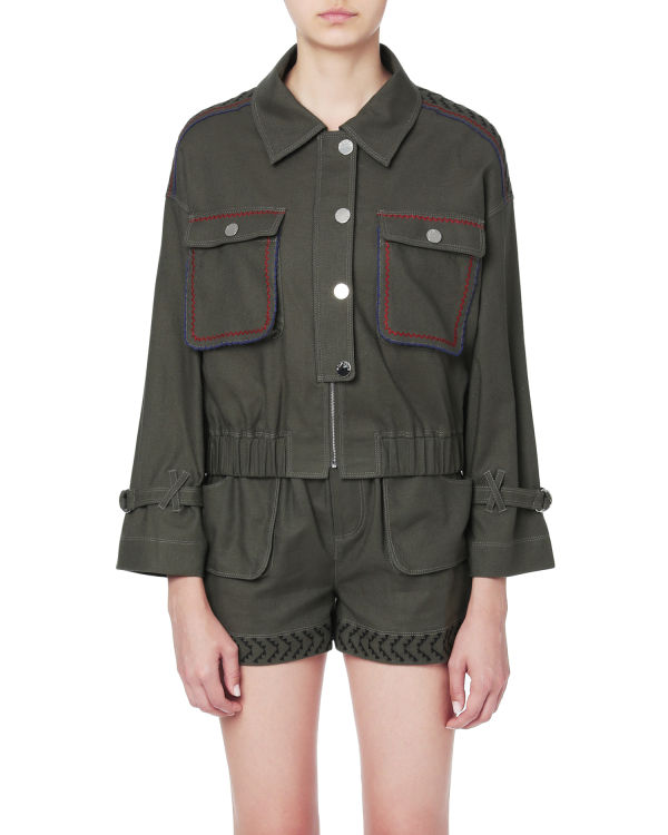 Patch pocket blouson jacket