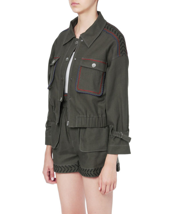 Patch pocket blouson jacket