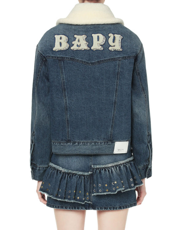 Faux fur denim jacket