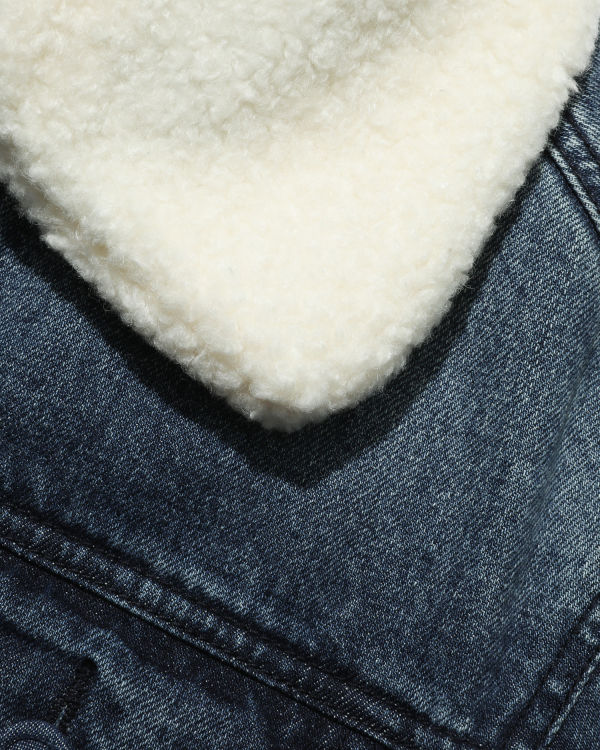 Faux fur denim jacket