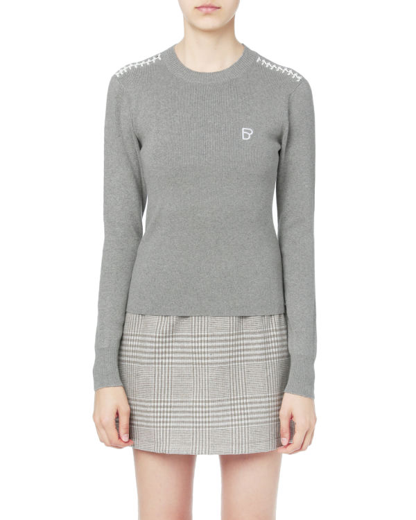 Contrast stitch sweater