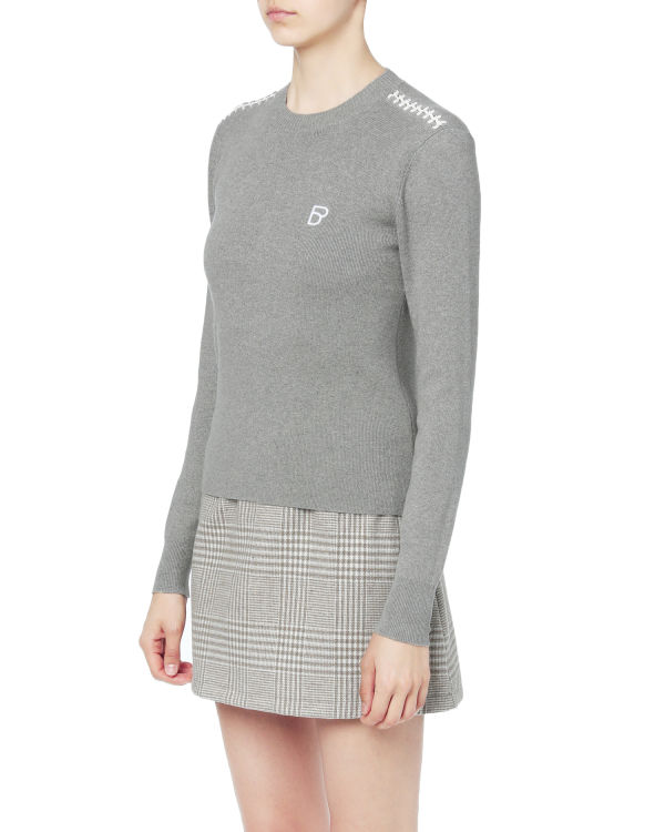 Contrast stitch sweater