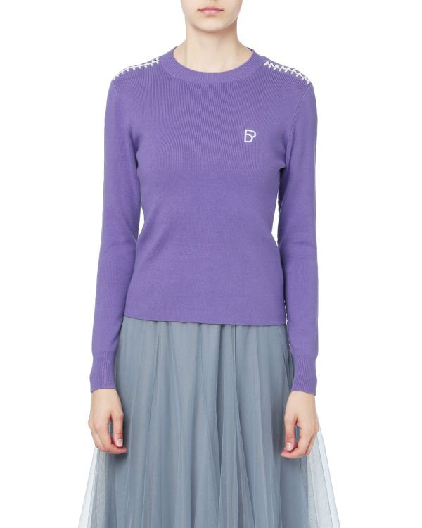 Contrast stitch sweater