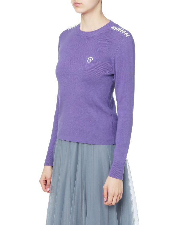 Contrast stitch sweater
