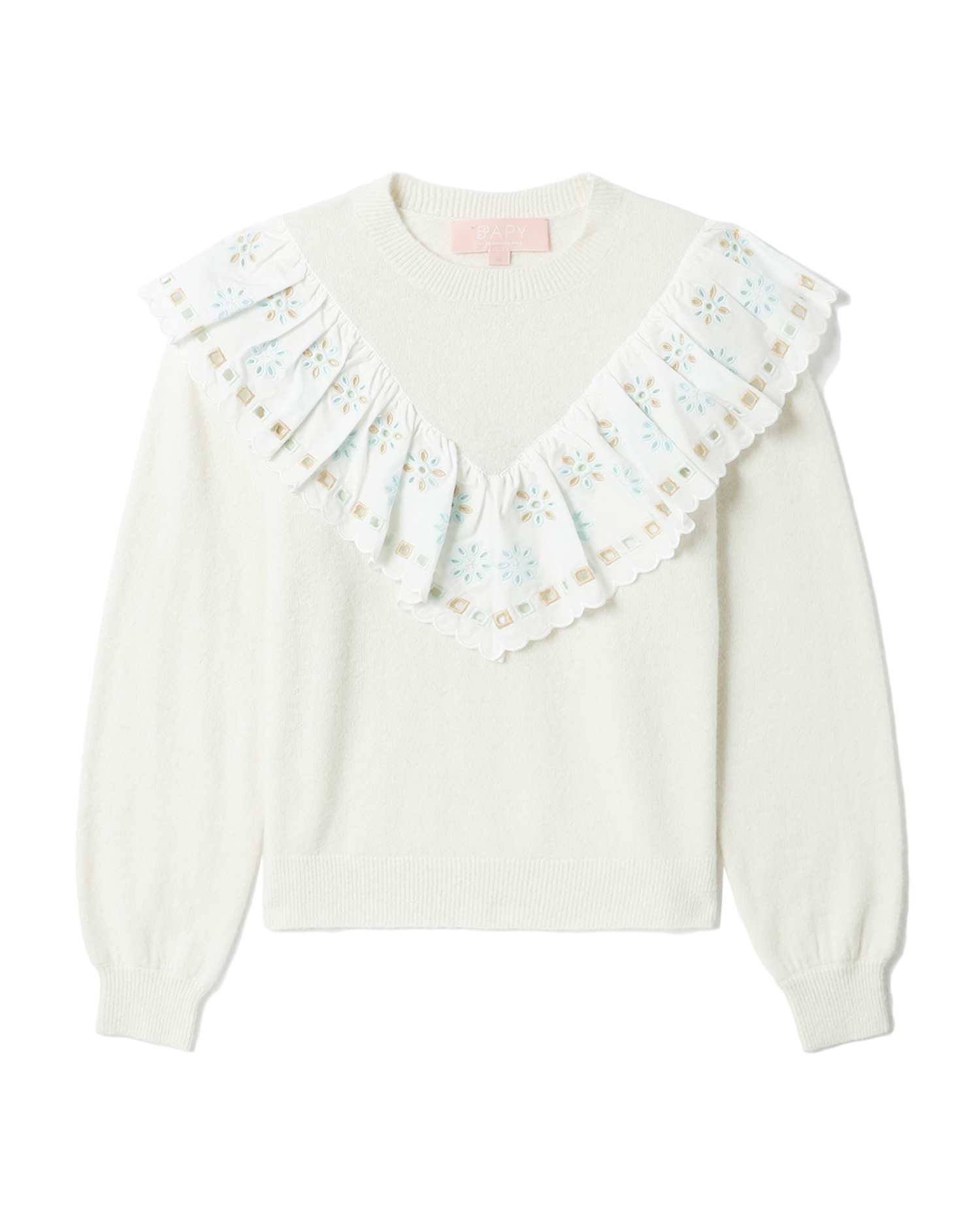 Shop Ruffled floral knit sweater Online | BAPE