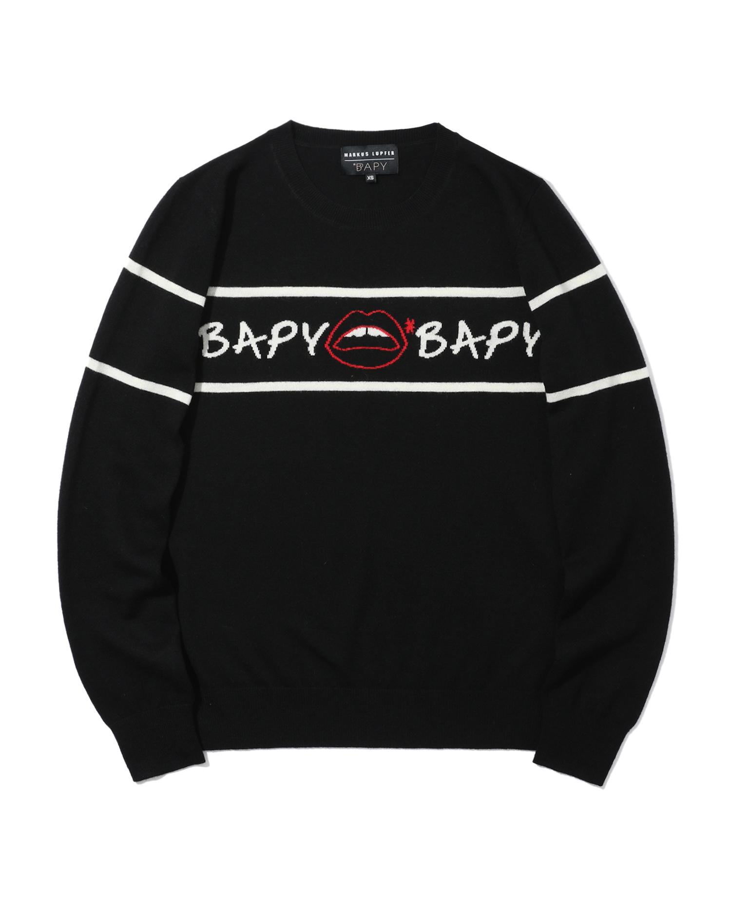 Shop X Markus Lupfer panelled graphic knit sweater Online | BAPE