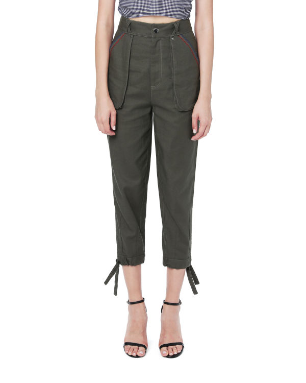 Tapered embroidery pants