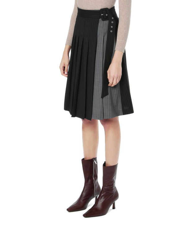 Asymmetrical panelled skirt