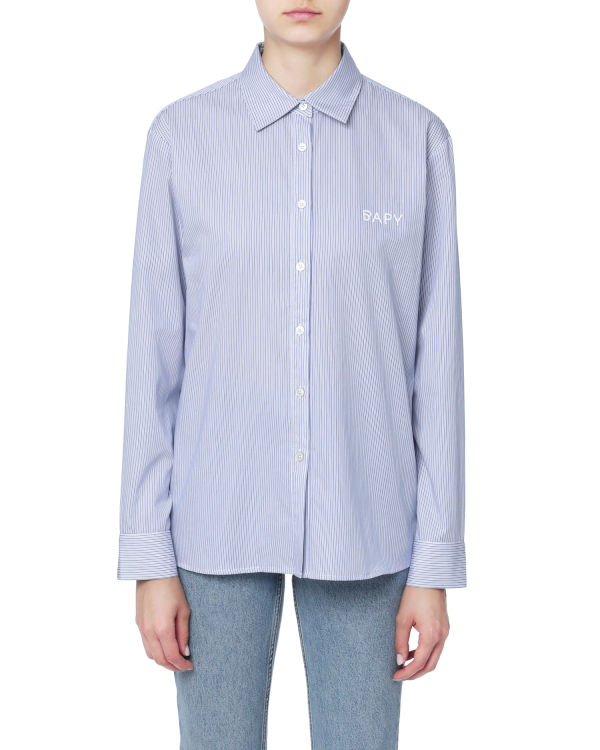 Logo embroidered poplin shirt