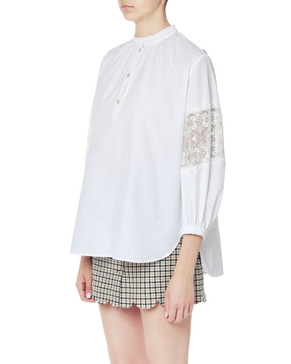 Panelled lace top