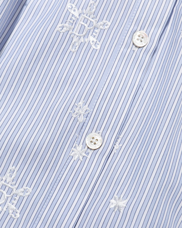 Striped embroidered top