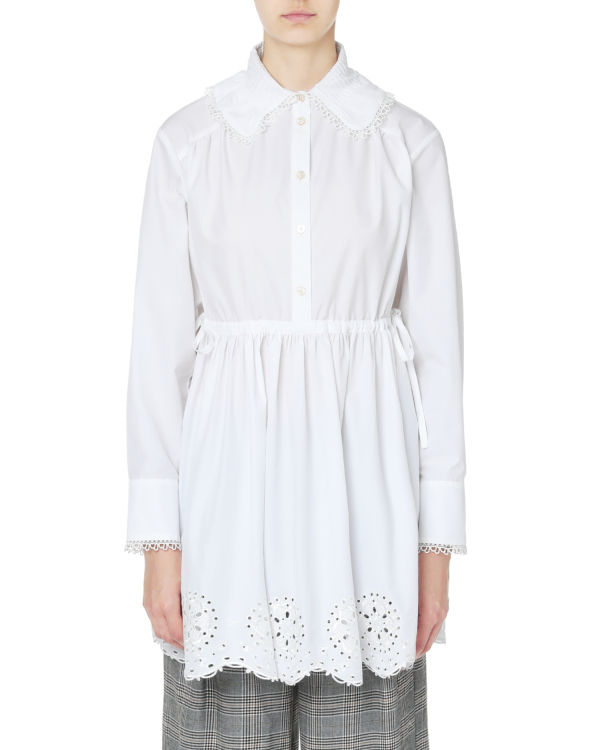 Striped embroidered top