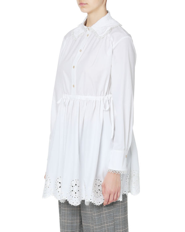 Striped embroidered top