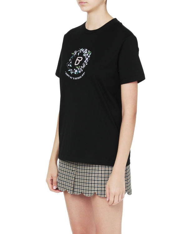 Embroidered logo graphic tee