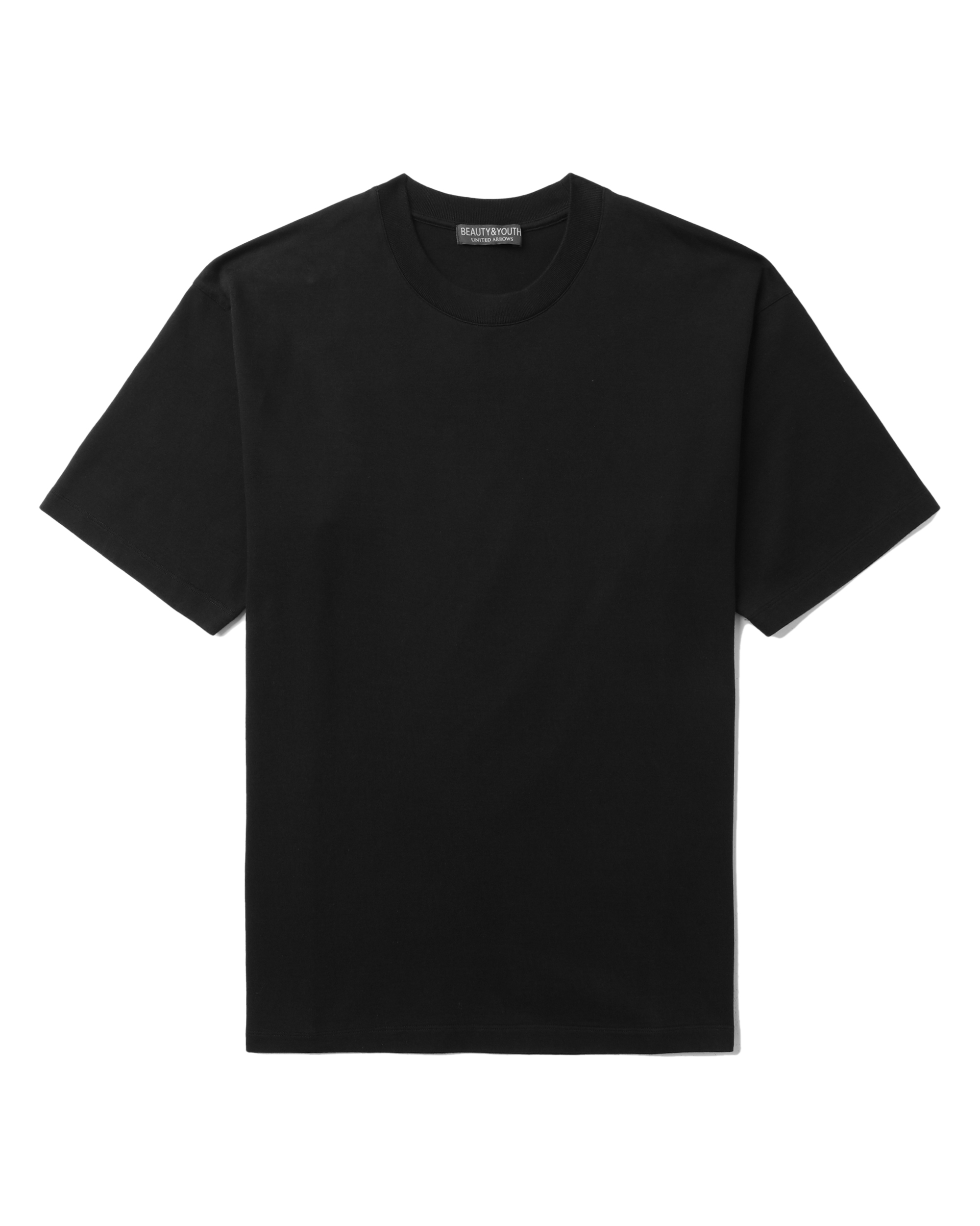 Front of plain black t-shirt.