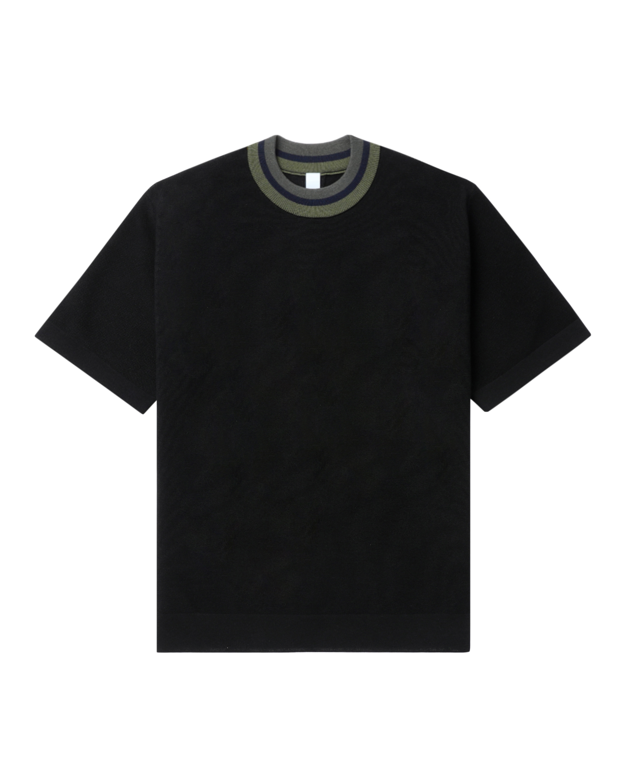 Front of plain black t-shirt.