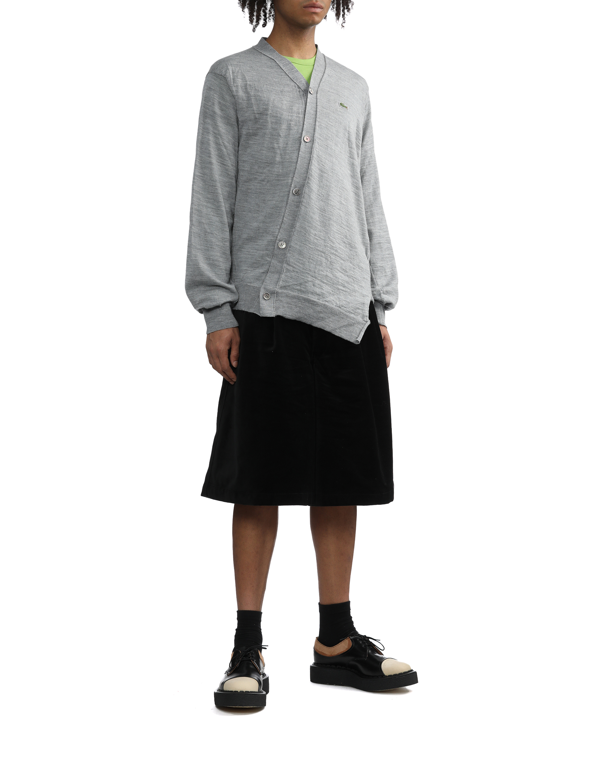 comme des garcons shirt x lacoste カーディガン Comme Des Garçons Shirt x Lacoste Asymmetric logo-patch Wool