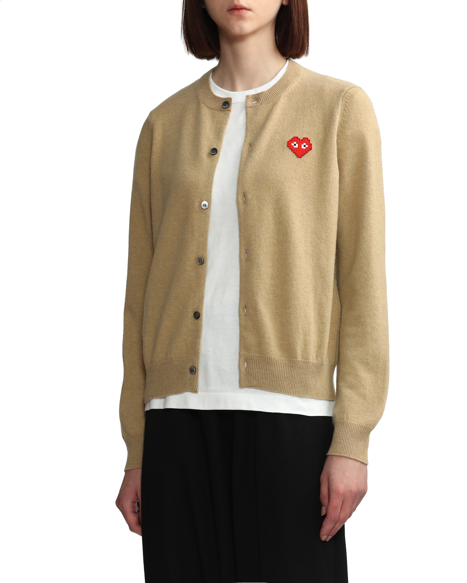 PLAY COMME des GARÇONS X INVADER logo cardigan| ITeSHOP