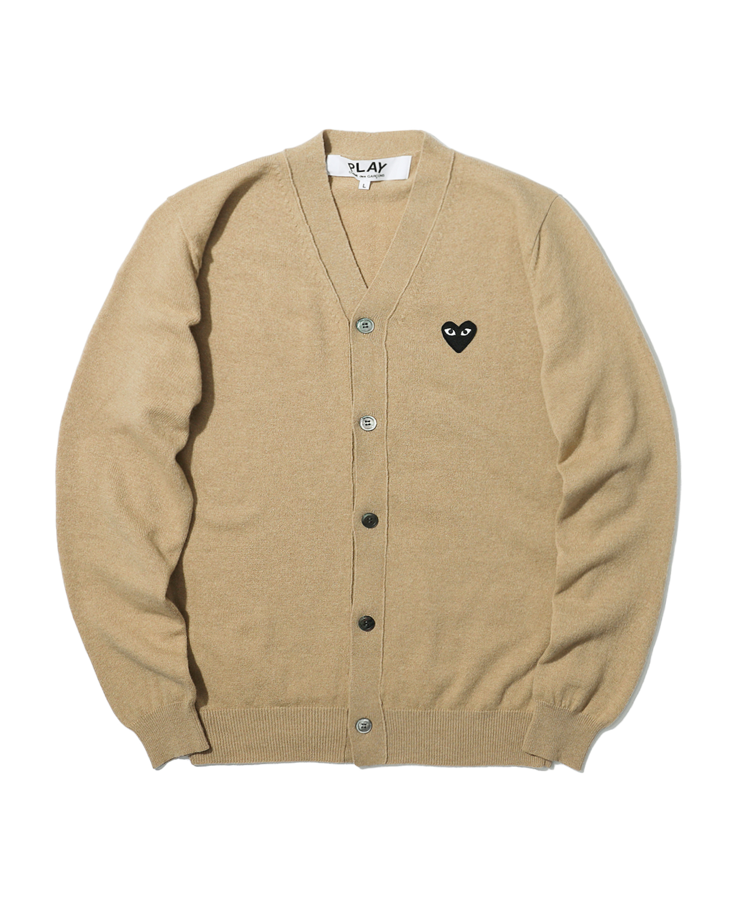 PLAY COMME des GARCONS Heart logo wool cardigan ITeSHOP