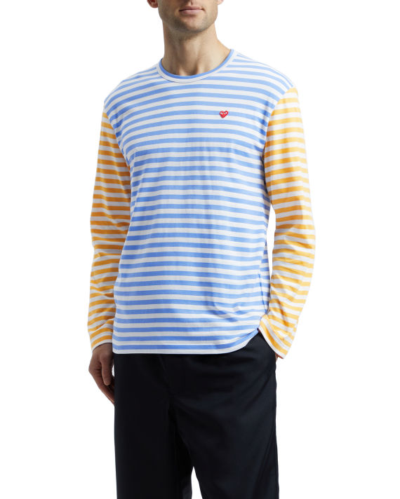 Heart logo striped L/S tee image number 2