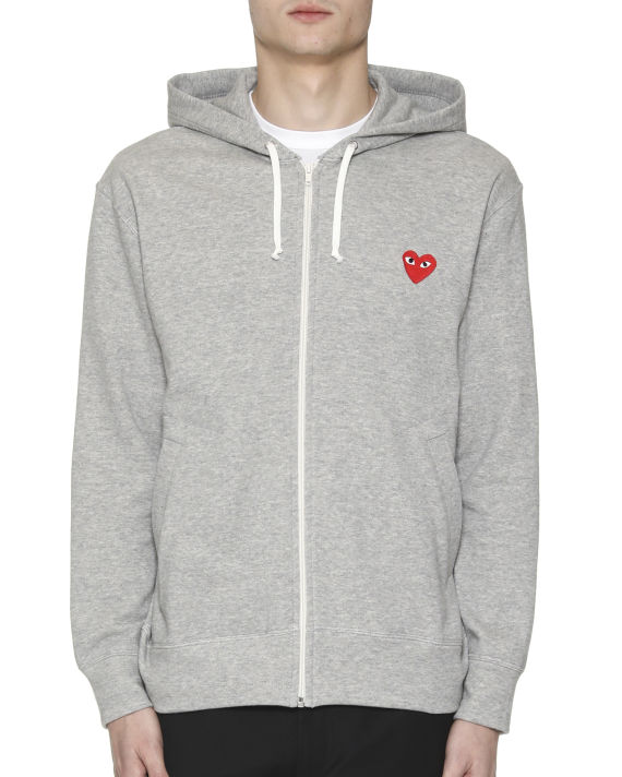 Heart logo zip-up hoodie image number 1